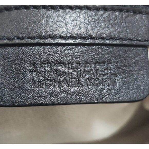 Michael Kors Black Leather Braided Handle Tote Satchel Whipstitch Grommet Large - Picture 11 of 16